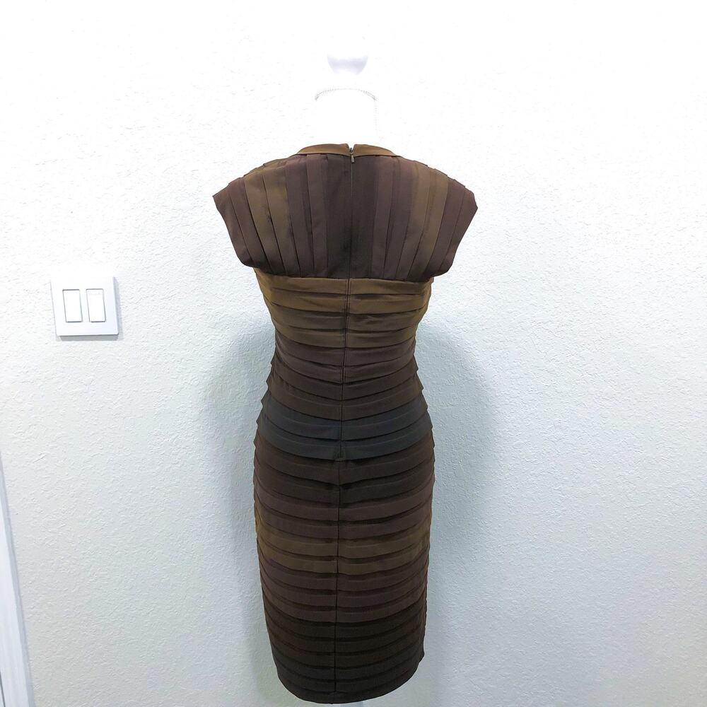 Tadashi Shoji Brown Ombre Banded Layered Bodycon Sheath Dress - Picture 4 of 9